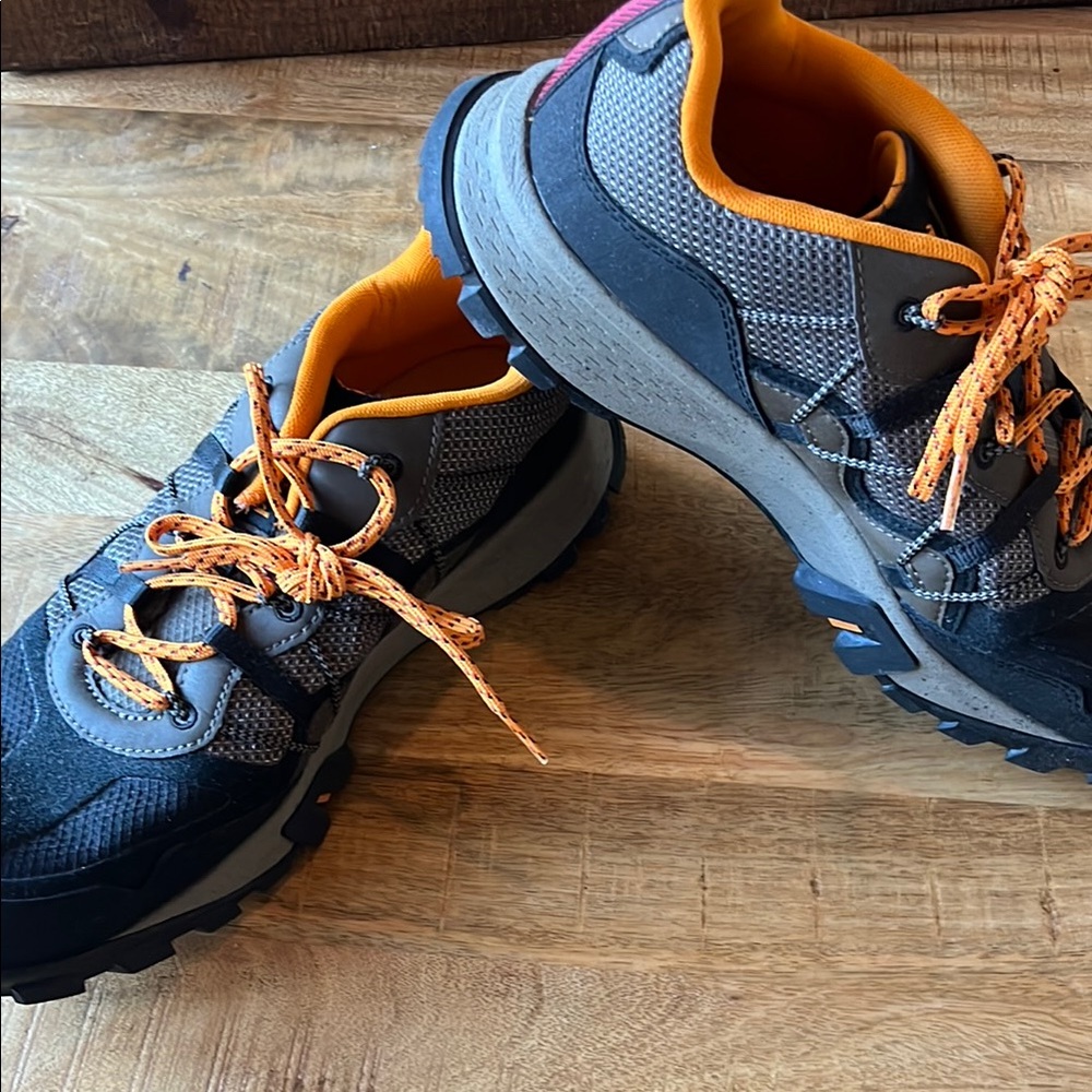 Timberland Men's Black and Orange Hiking Shoes
